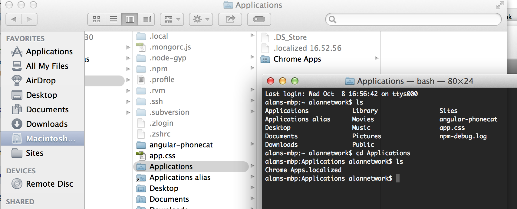 Mac npm app location settings